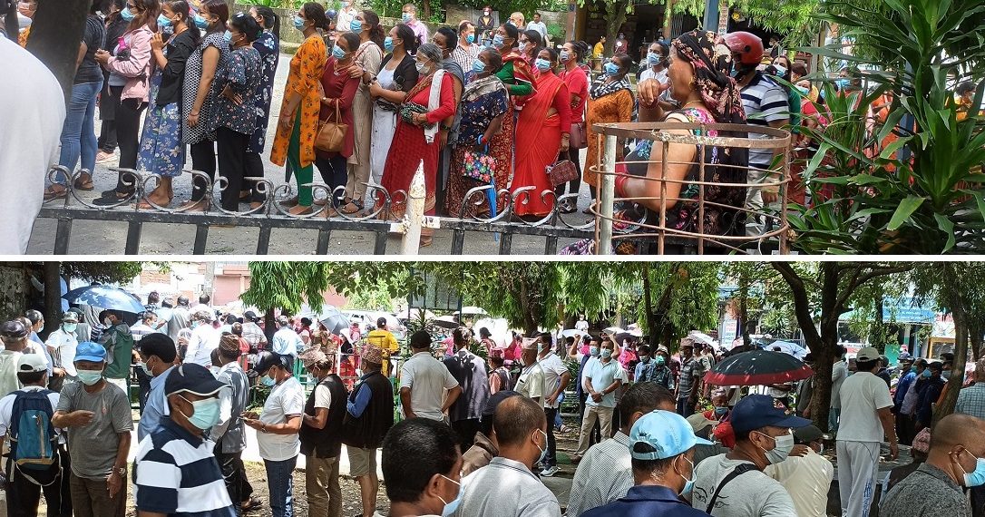 पहुँच पुग्नेलाई सिधै खोप, नपुग्नेहरु दिनभर लाइनमै !