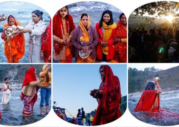 उदाउँदो सूर्यलाई अर्घ्य दिएसँगै सकियो छठ [फोटो फिचर]