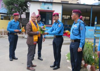 स्याङ्जा प्रहरी प्रमुख एसपी दधिराम न्यौपानेद्वारा पदभार ग्रहण