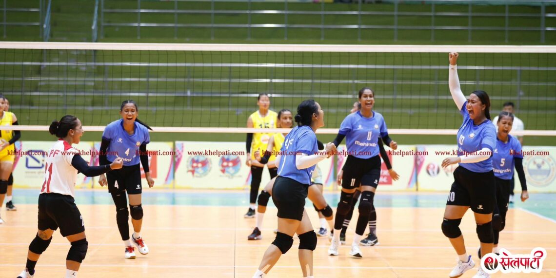 प्रचण्ड कप भलिबल: उपाधिका लागि दुई विभागीय टोली एपीएफ र पुलिस भिड्ने, न्यु डायमण्ड एपीएफसँग पराजित