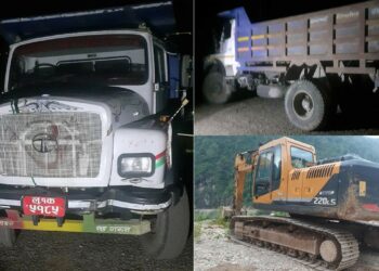 अवैध उत्खननमा संलग्न तीन सवारीसाधन प्रहरीको नियन्त्रणमा