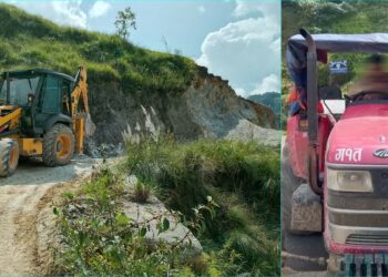 स्याङ्जामा अवैध उत्खनन् तथा ओसारपसारमा संलग्न जेसीबी र ट्याक्टर नियन्त्रणमा