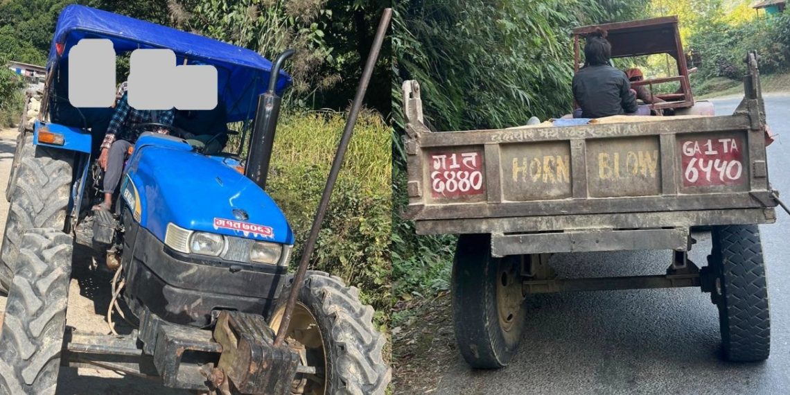 अवैध रूपमा नदीजन्य पदार्थ उत्खननमा संलग्न दुई ट्याक्टर नियन्त्रणमा