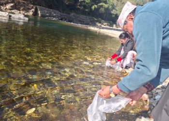 भीरकोटस्थित आँधीखोलामा १५ सय भुरा माछा छाडियो