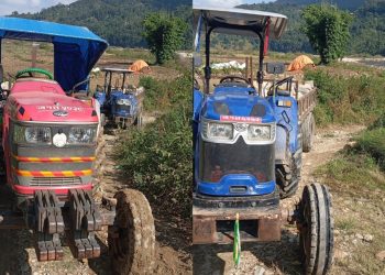 अवैध उत्खनन तथा ओसारपसारमा संलग्न दुई ट्याक्टरलाई कारबाही