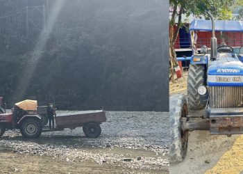 अवैध नदीजन्य पदार्थ ओसारपसारमा संलग्न तीन ट्याक्टर नियन्त्रण