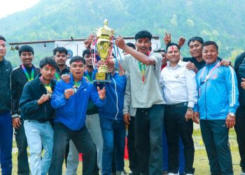 बिरुवामा अध्यक्ष कप: वडा नं–६ ले जित्यो पुरुष भलिबलको उपाधि