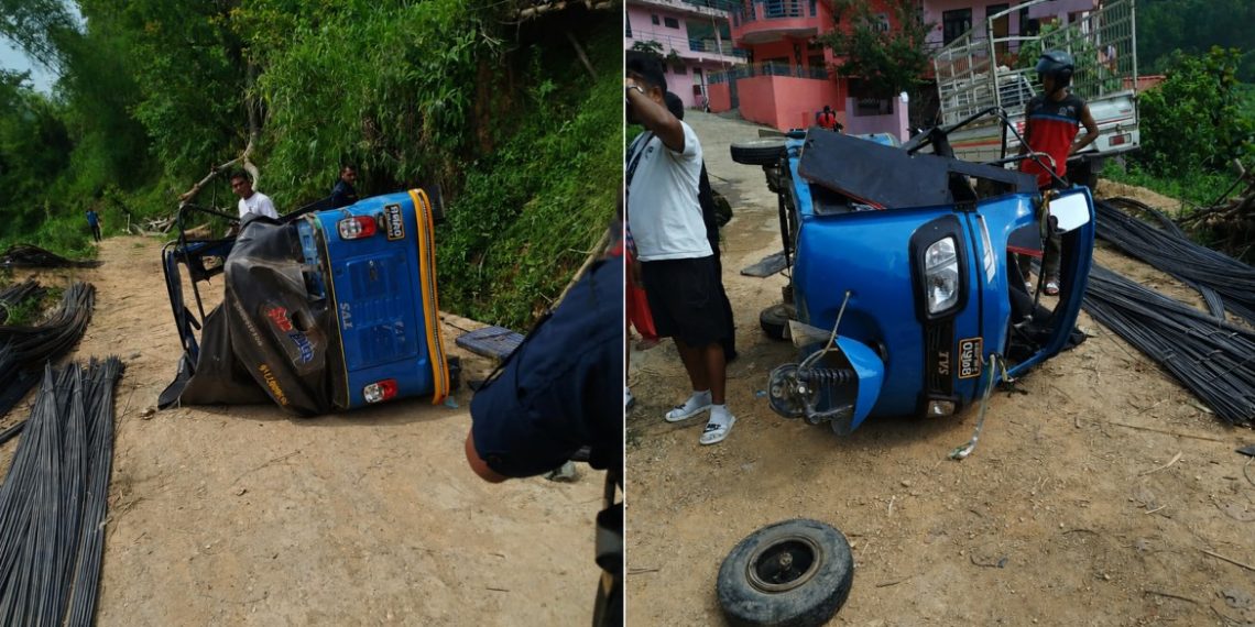 स्याङ्जामा अटो दुर्घटना हुँदा १८ महिनाको बालकसहित पाँच जना घाइते