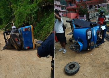 स्याङ्जामा अटो दुर्घटना हुँदा १८ महिनाको बालकसहित पाँच जना घाइते