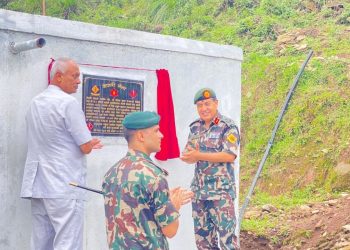 नेपाली सेनाद्वारा नुवाकोटमा २० हजार लिटरको ट्याङ्की निर्माण