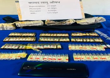मोटरसाइकल चेकजाँच गर्दा दुई जना लागूऔषधसहित पक्राउ