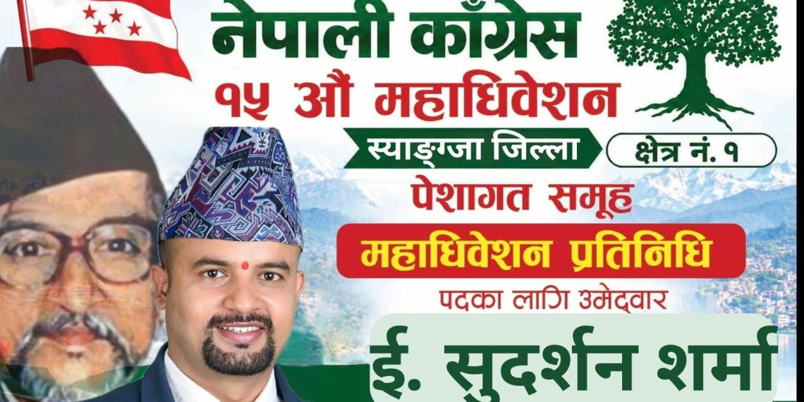 स्याङ्जा–१ बाट कांग्रेस महाधिवेशन प्रतिनिधिमा पेशागत विज्ञतर्फ ई. सुदर्शन शर्माको आकांक्षा