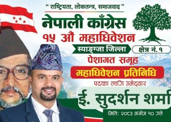 स्याङ्जा–१ बाट कांग्रेस महाधिवेशन प्रतिनिधिमा पेशागत विज्ञतर्फ ई. सुदर्शन शर्माको आकांक्षा
